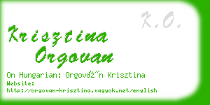 krisztina orgovan business card